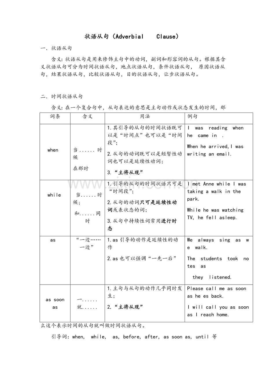 外研版英语九上状语从句复习.doc_第1页