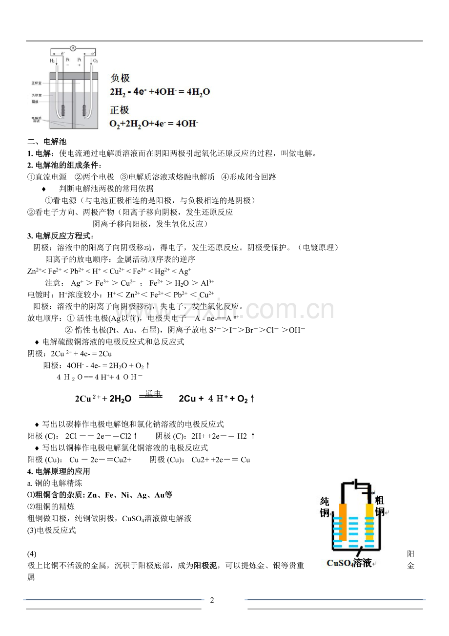 原电池与电解池-电化学知识点全复习.pdf_第2页