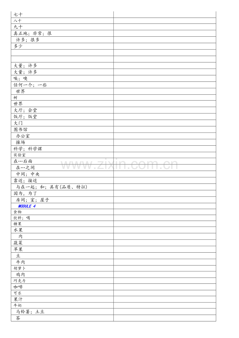 外研版初一上英语单词表.doc_第3页