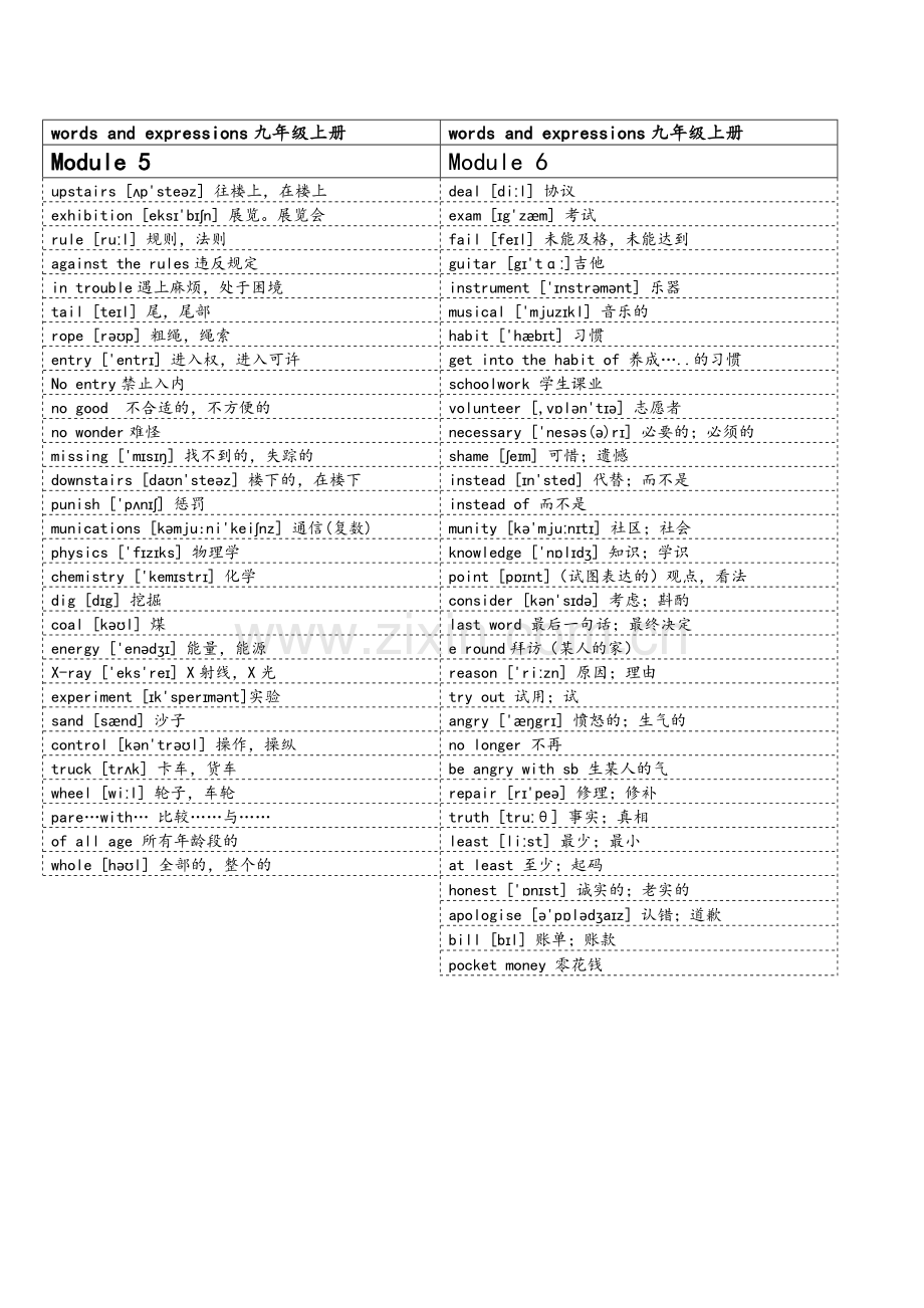 外研社英语九年级上册词汇表(音标、打印).doc_第3页