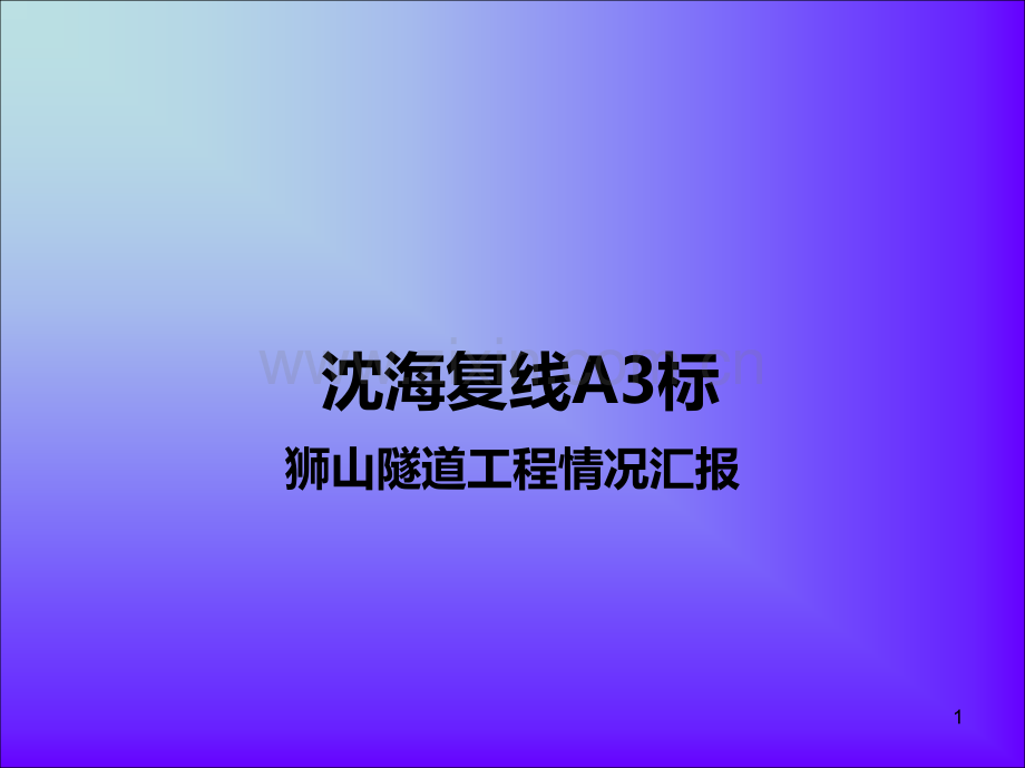 狮山隧道工程情况汇报.ppt_第1页