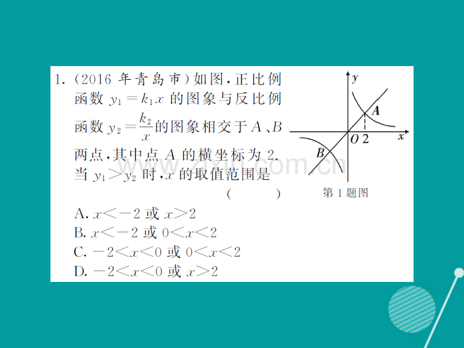 2016年秋九年级数学上册-第1章-反比例函数专题二湘教版.ppt_第2页