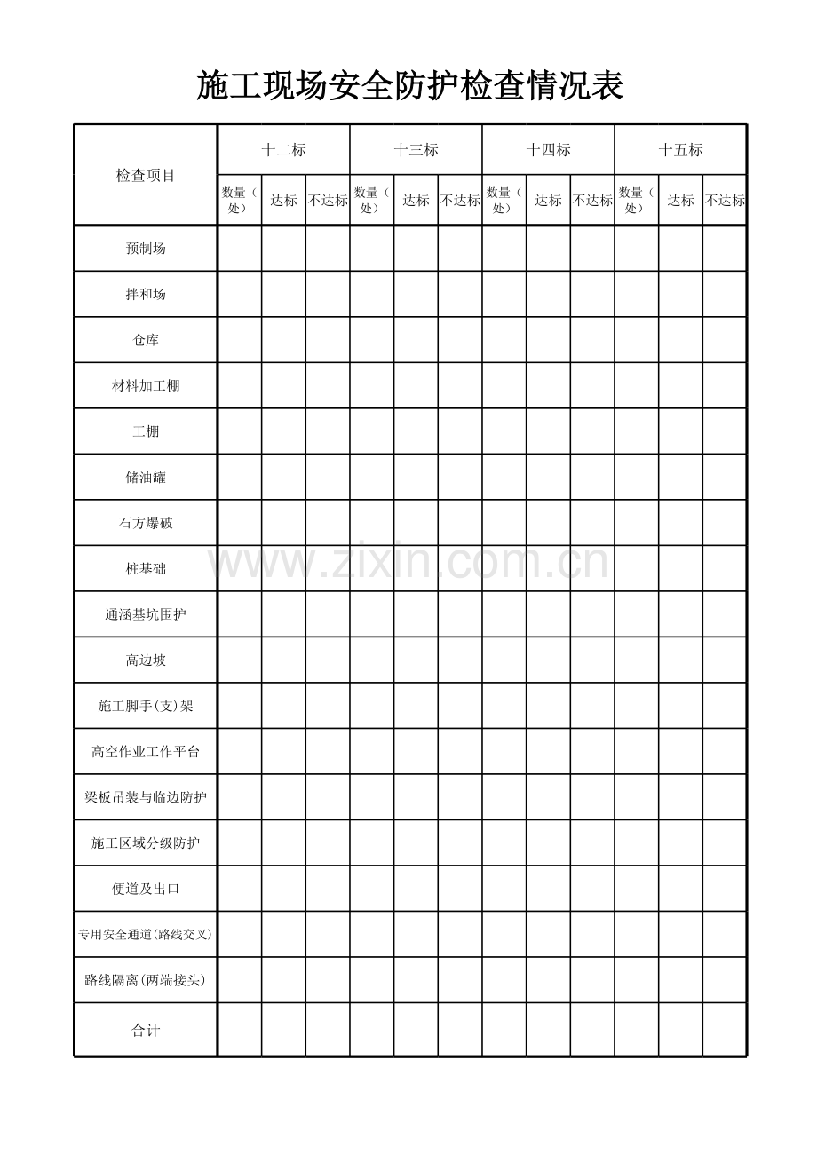 施工现场安全标志牌专项检查情况表.xls_第1页