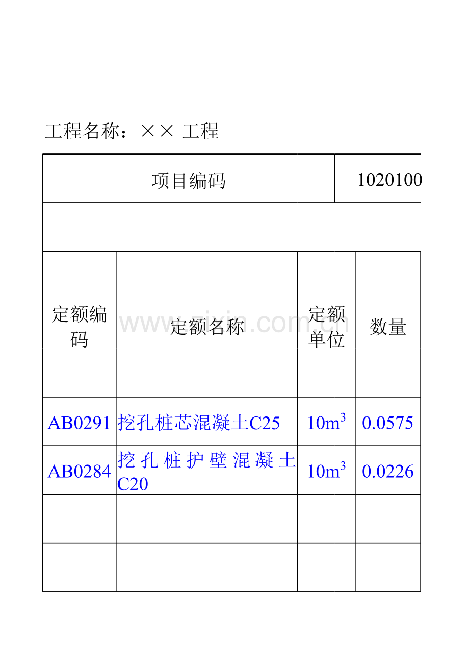 某砼柱工程量清单综合单价分析表.xls_第1页