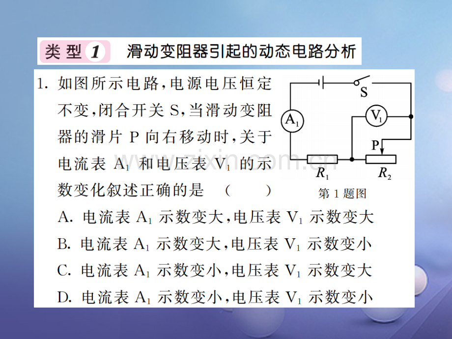 2017年秋九年级物理全册-专题八-动态电路分析-(新版)新人教版.ppt_第2页