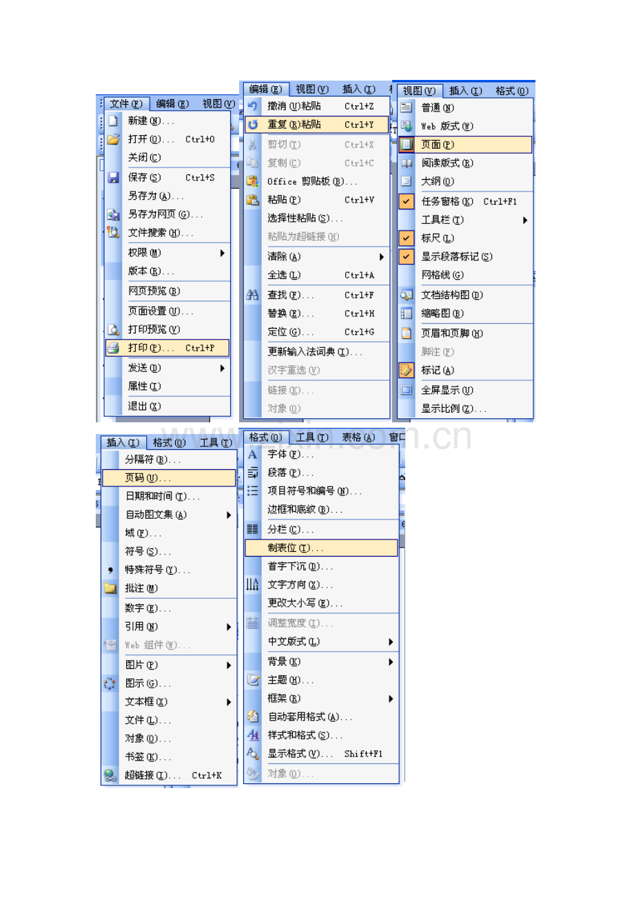 word2003全套菜单栏截图.pdf_第1页