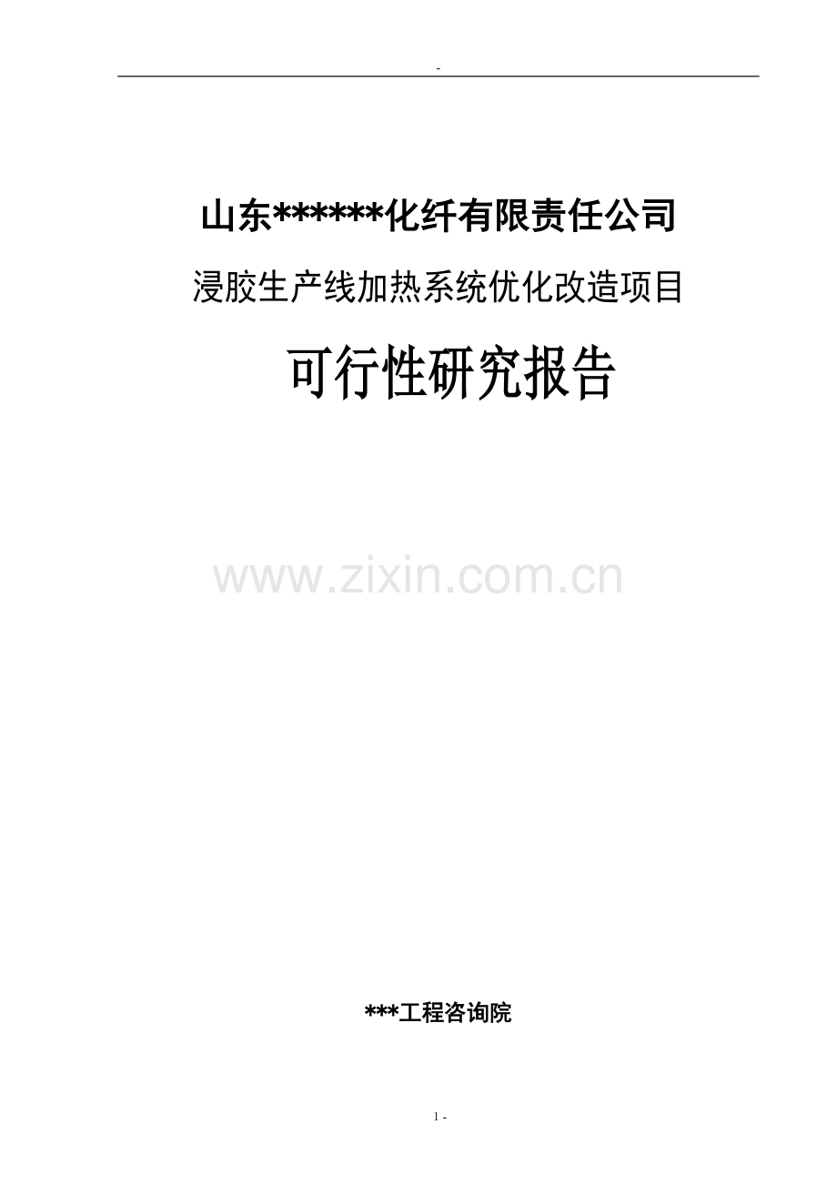 某化纤公司浸胶生产线加热系统优化改造项目可行性研究报告书.doc_第1页