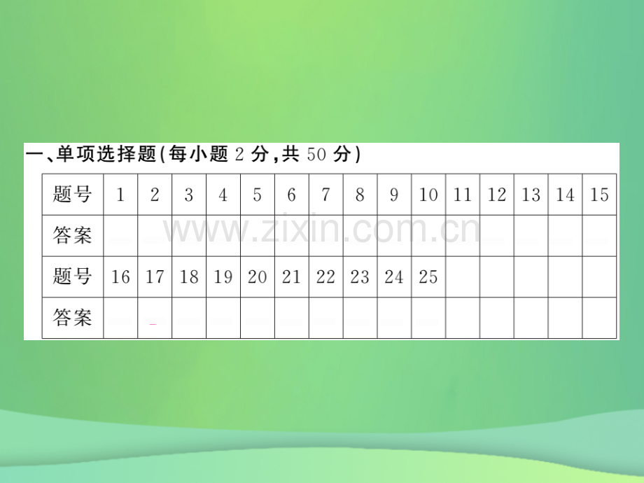 2018秋七年级地理上册-第三章-天气与气候综合测试卷习题优质新人教版.ppt_第2页