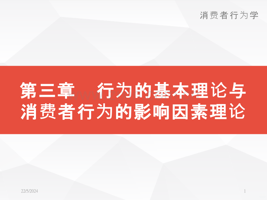 第三章行为的基本理论与消费者行为的影响因素理论.pptx_第1页