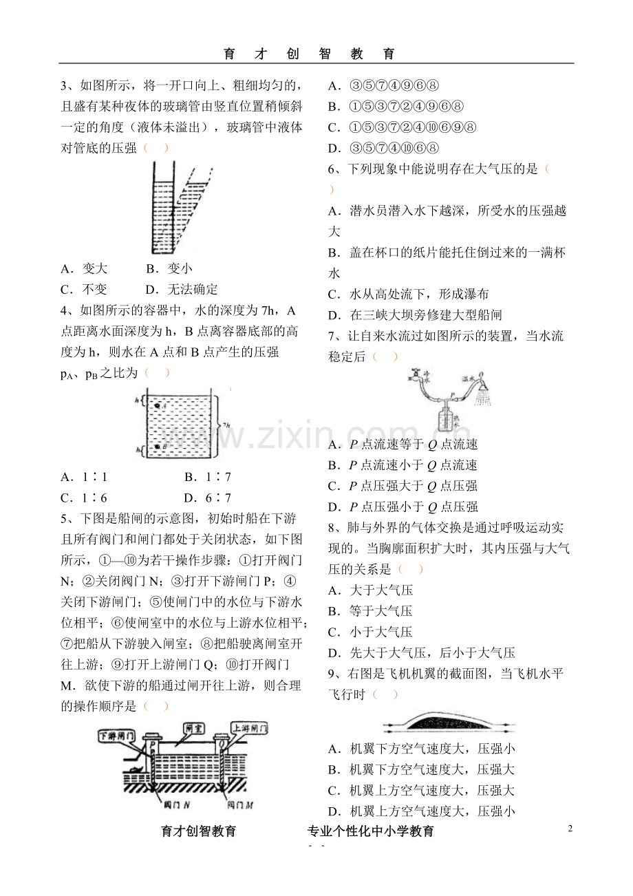 第十四章压强和浮力单元测试题(含答案)[1].pdf_第2页