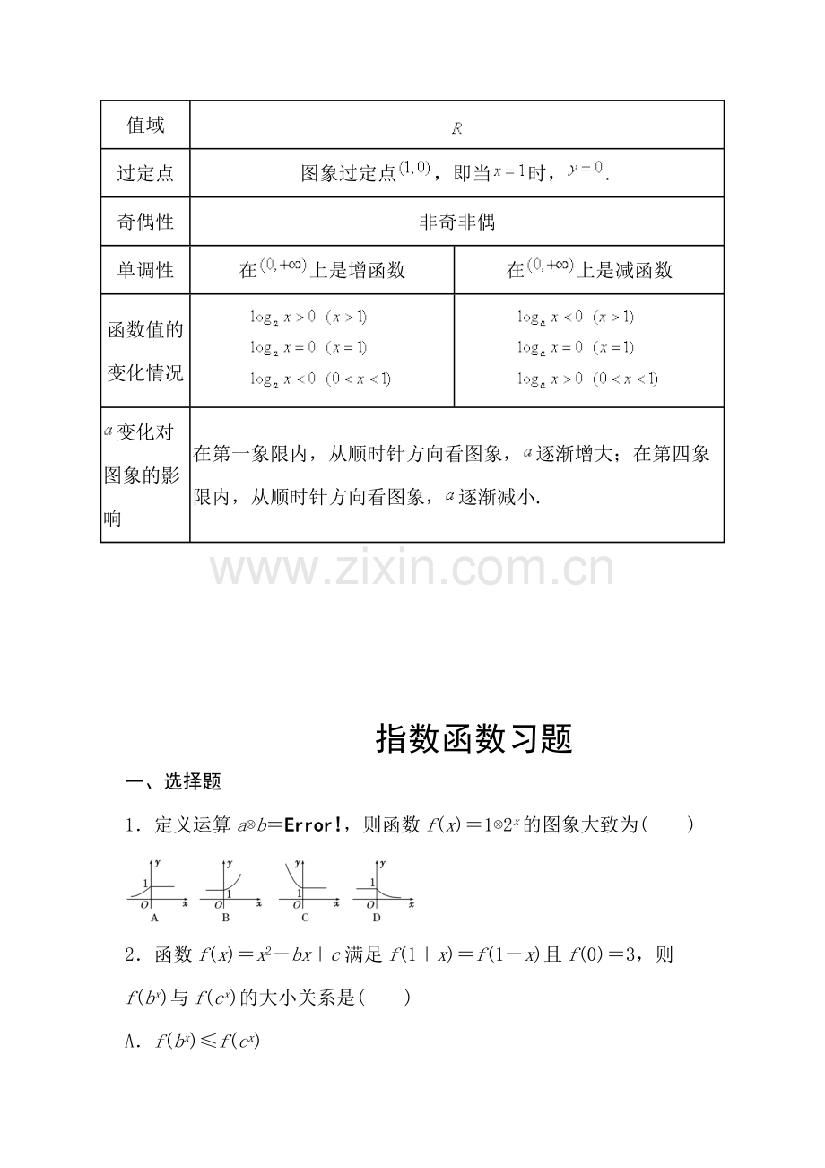 指数函数对数函数专练习题含答案.pdf_第3页