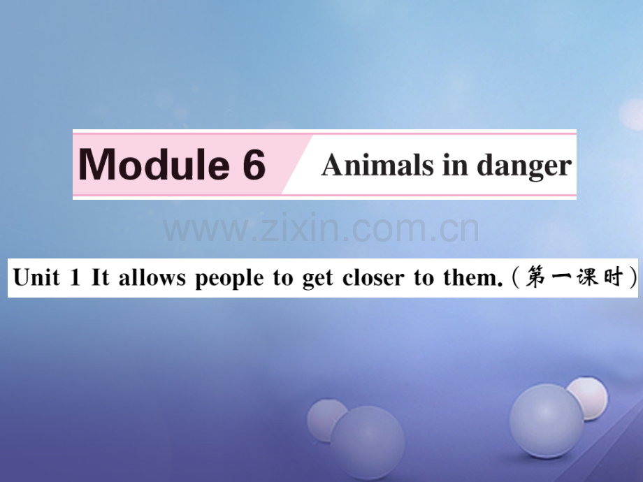 2017秋八年级英语上册-Moudle-6-Animals-in-danger习题优质外研版.ppt_第1页