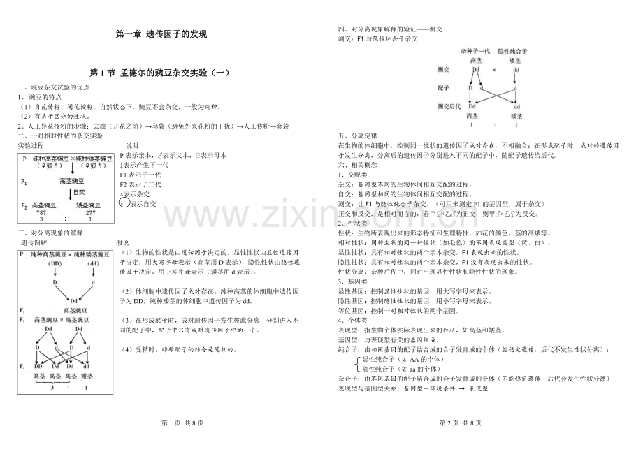 高中生物必修二第一章知识点总结.pdf_第1页