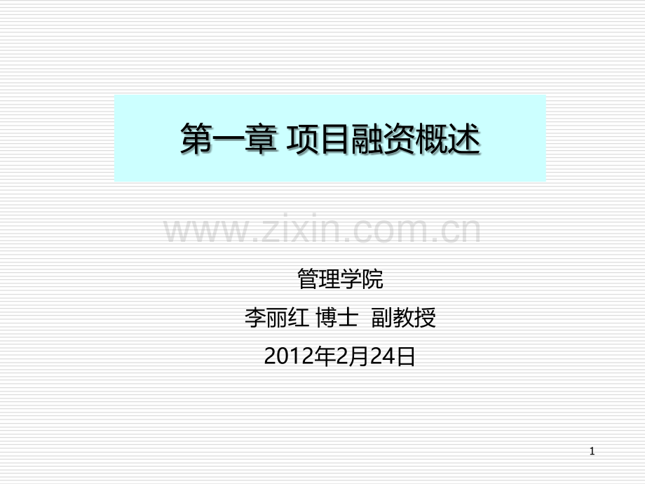 工程项目融资2011春.ppt_第1页