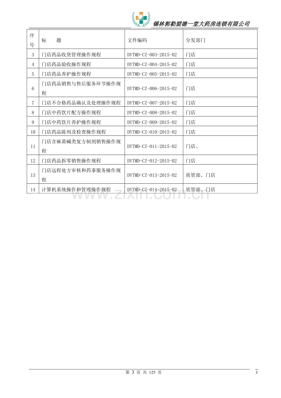 锡林郭勒盟德一堂大药房连锁有限公司gsp质量管理体系文件--质量管理制度.doc_第3页