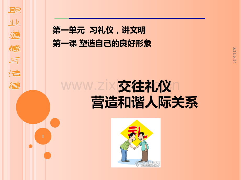 (职业道德与法律)第二课-交往礼仪-.ppt_第1页