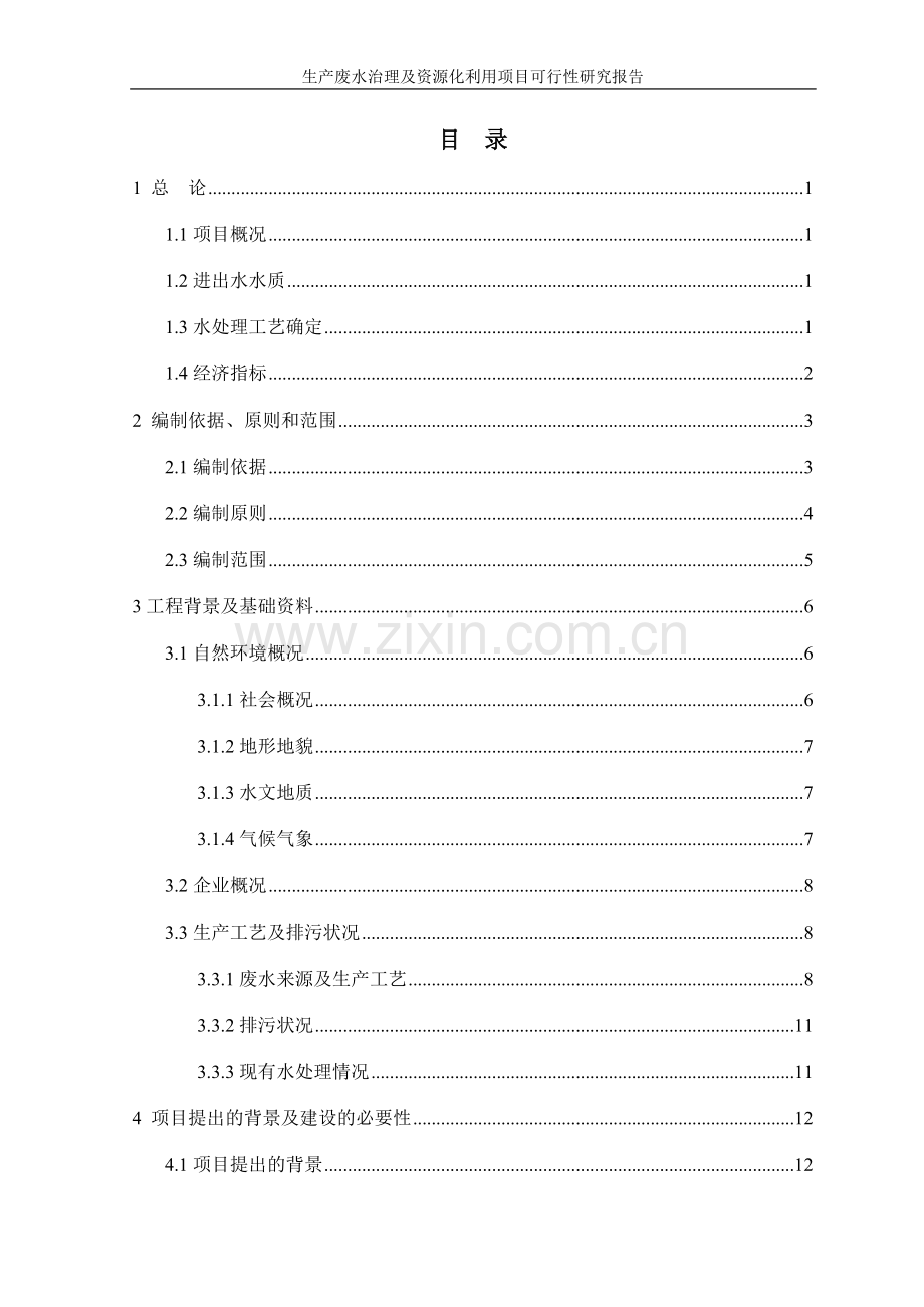 生产废水治理及资源化利用项目可行性研究报告.doc_第2页