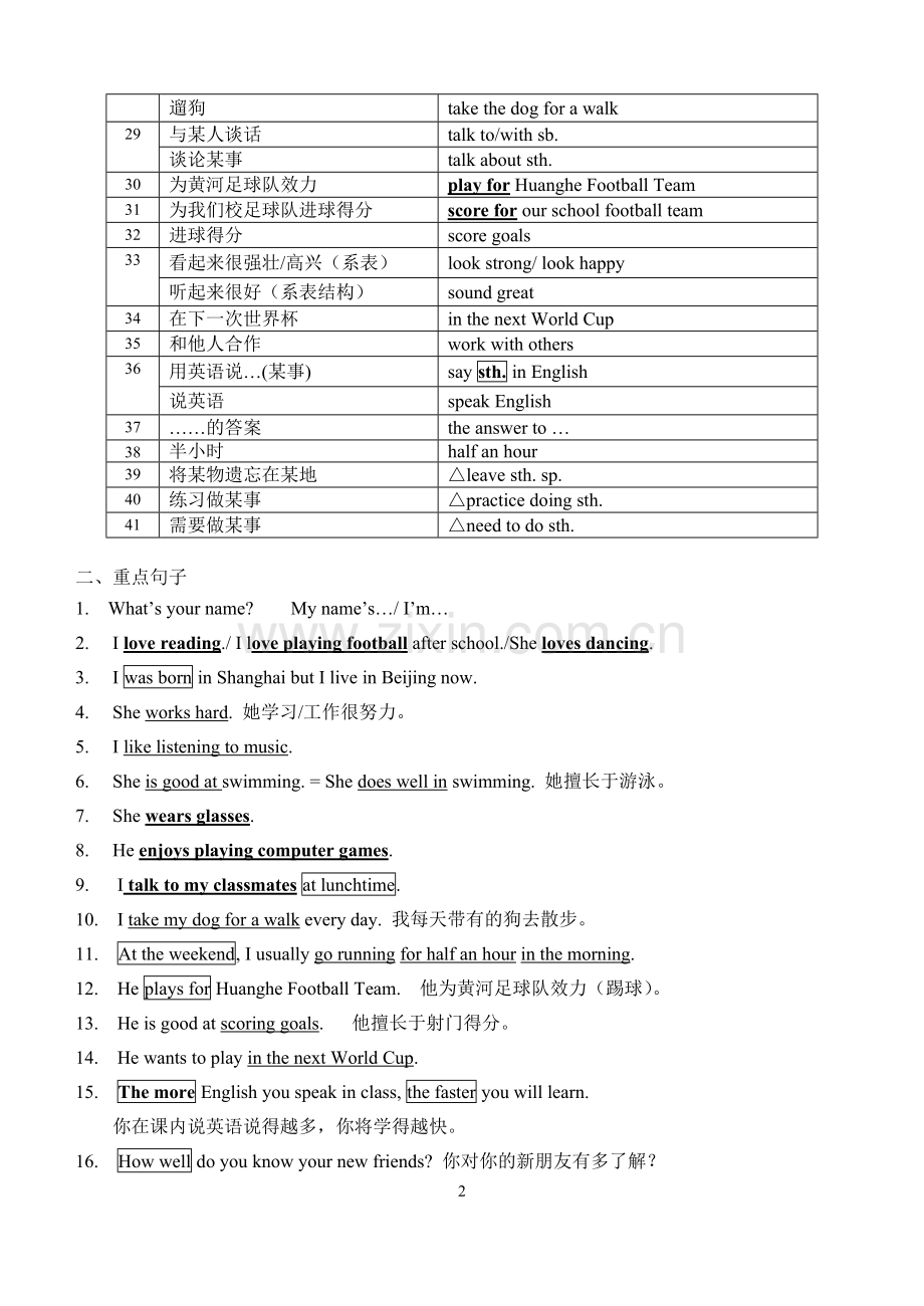 牛津7A-unit1-unit8-单元知识点总结.pdf_第2页