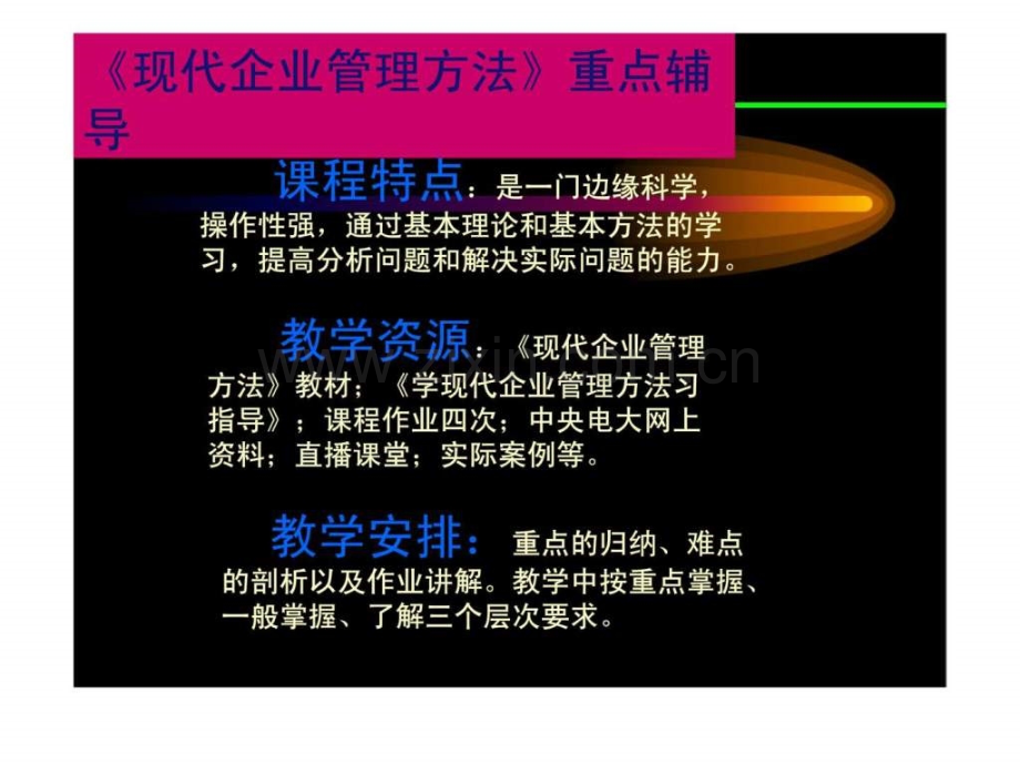 《现代企业管理方法》重点辅导.ppt_第1页