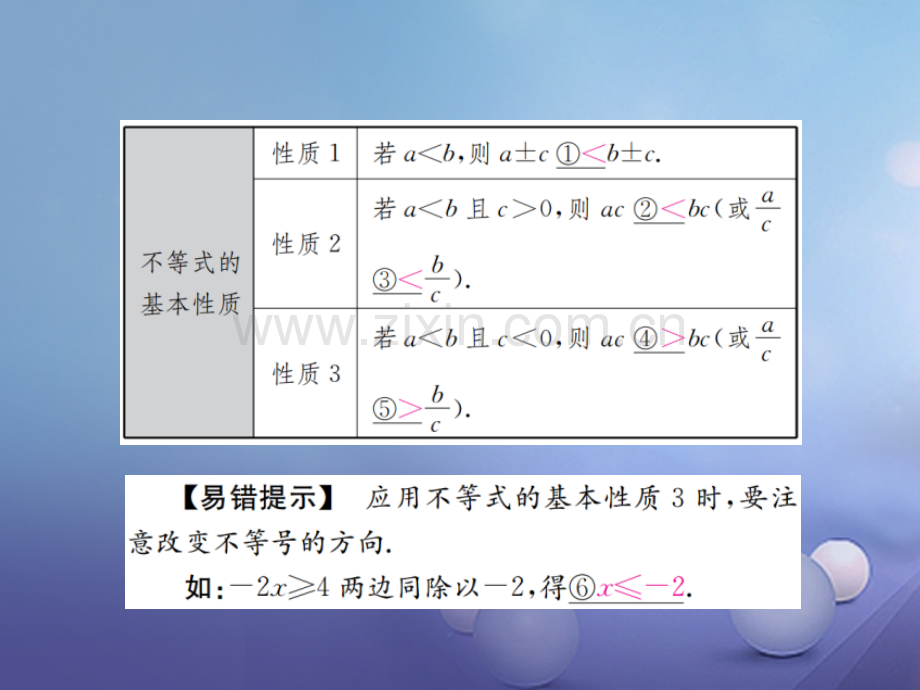 广西贵港市2017届中考数学总复习-第二单元-方程与不等式-第8讲-一元一次不等式(组).ppt_第3页