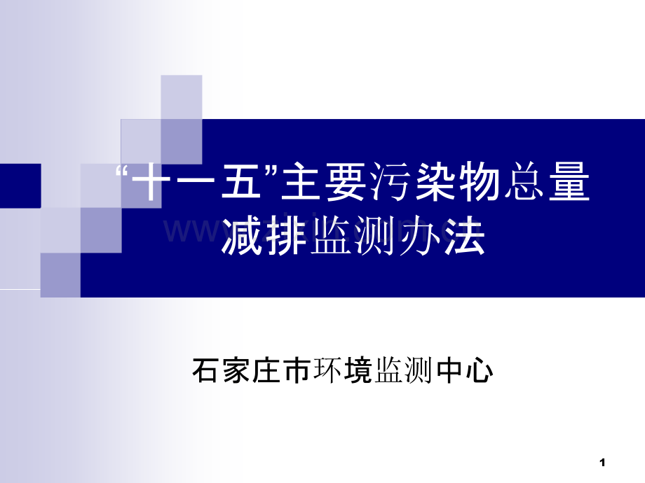 “十一五”主要污染物总量减排监测办法.ppt_第1页