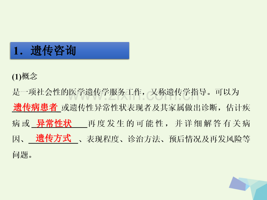 高中生物-第六章-遗传与人类健康-6.2-遗传咨询与优生教学-浙科版必修2.ppt_第3页