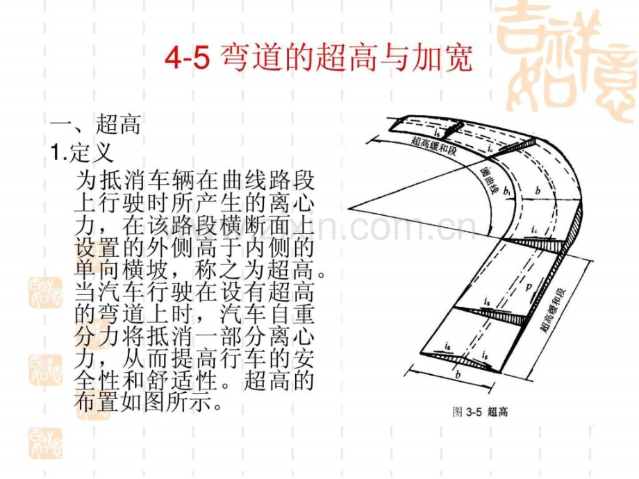 【高速公路】第四章-45曲线上超高与加宽.ppt_第1页