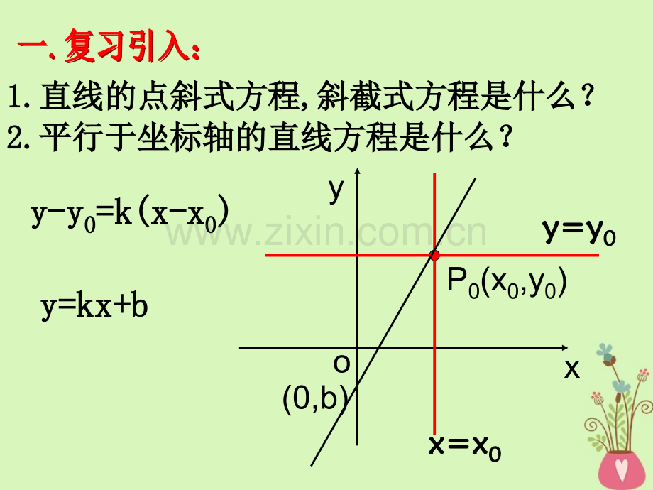 甘肃省武威市高中数学第三章直线与方程3.2.3直线的一般式方程新人教A版必修2.ppt_第2页