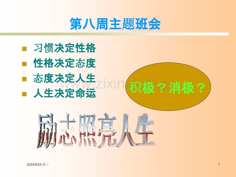 第八周主题班会积极心态应用.ppt_第1页