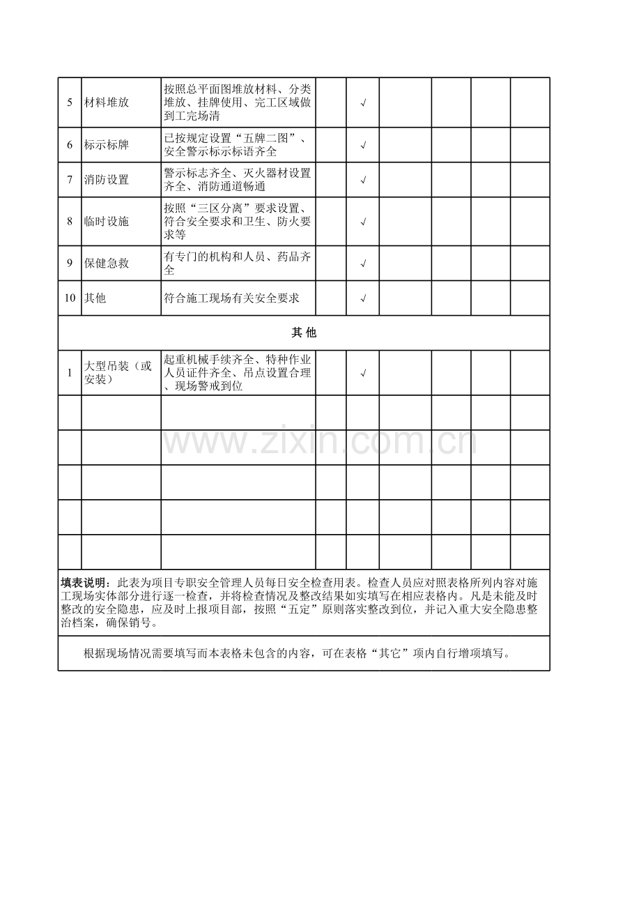 施工现场安全检查记录.xls_第3页