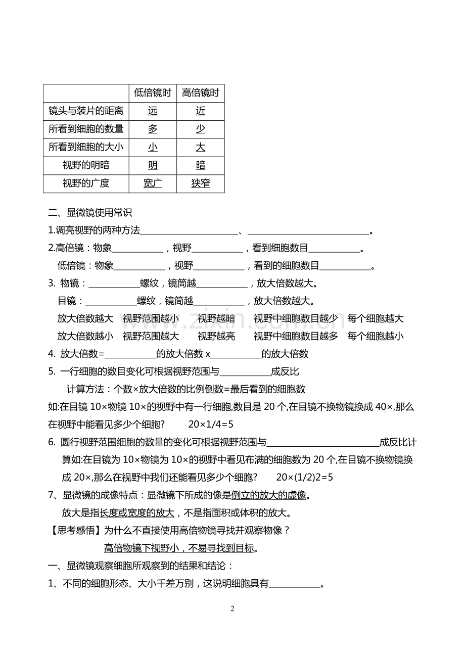 高一生物必修一知识点归纳填空--更新中.pdf_第2页