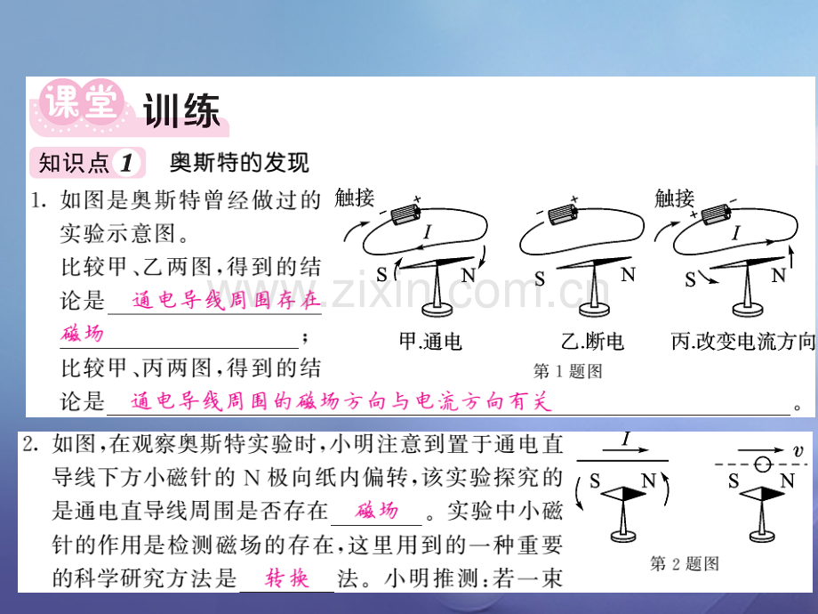 2017年秋九年级物理上册-7.2-电流的磁场-(新版)教科版.ppt_第2页