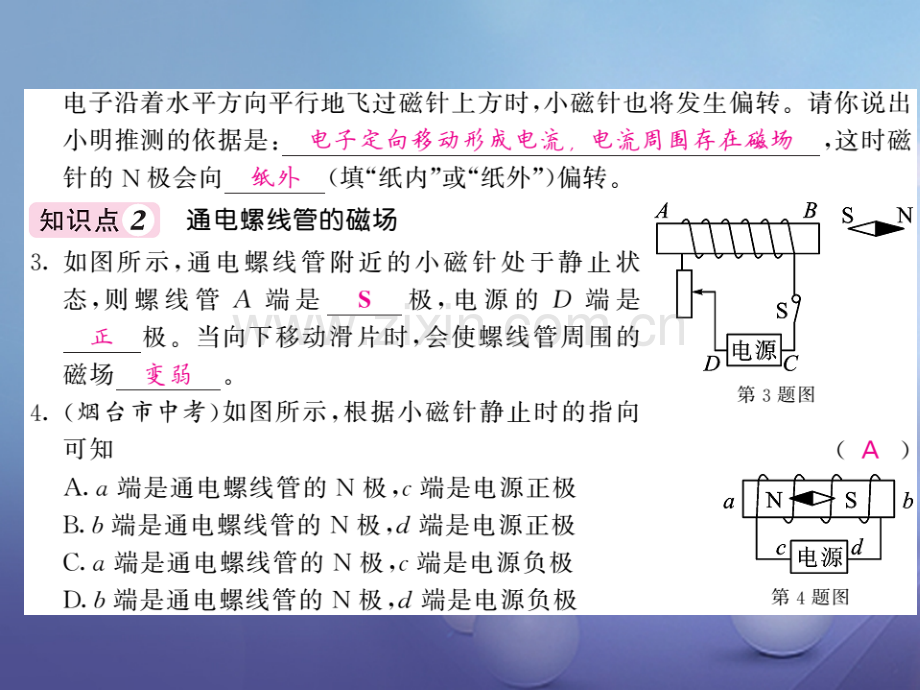 2017年秋九年级物理上册-7.2-电流的磁场-(新版)教科版.ppt_第3页