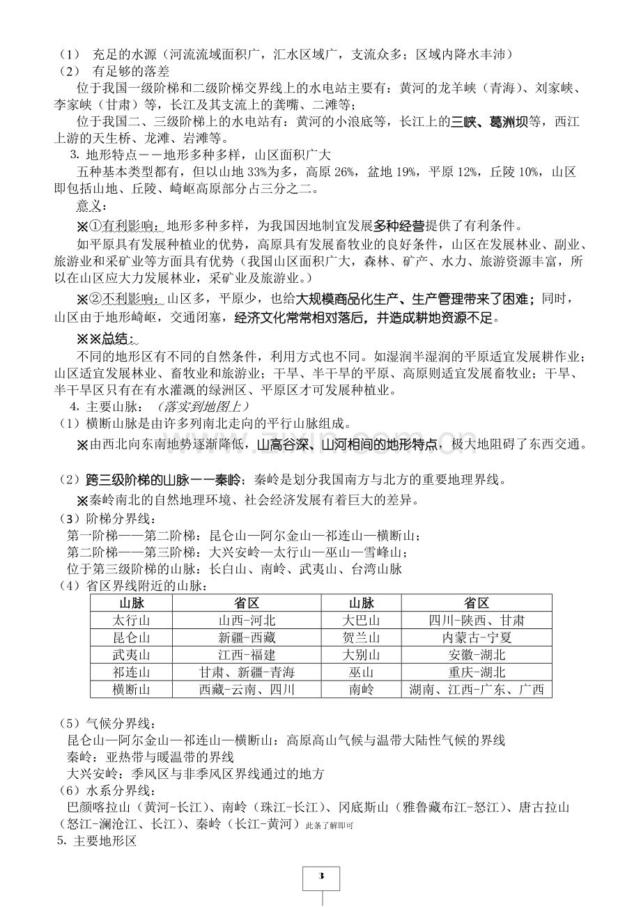 高二第一学期文科地理期末复习知识点.pdf_第3页