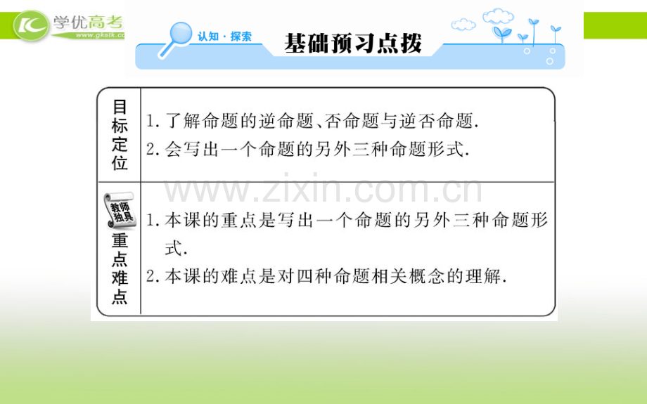 【名师导学】高一数学跟踪训练总复习：第一章-常用逻辑用语--112--选修11.ppt_第2页