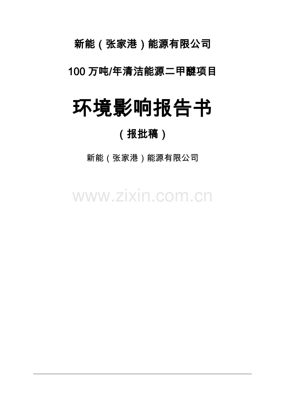 年产100万吨二甲的醚环评报告书.doc_第1页