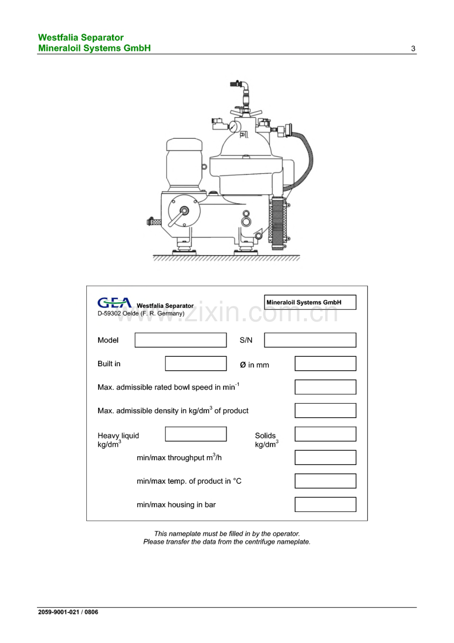 Westfalia Separator Mineraloil Systems GmbH 分油机说明书.pdf_第3页