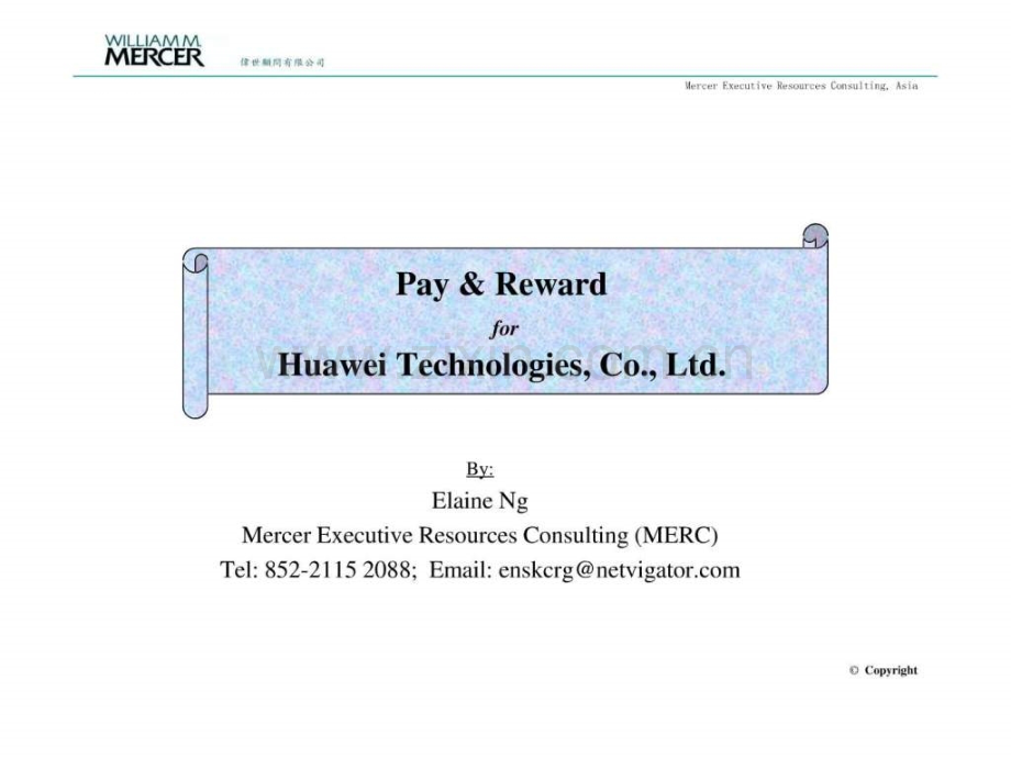 [全球四大HR咨询公司之一美世(Mercer)公司]人力资源薪.ppt_第1页