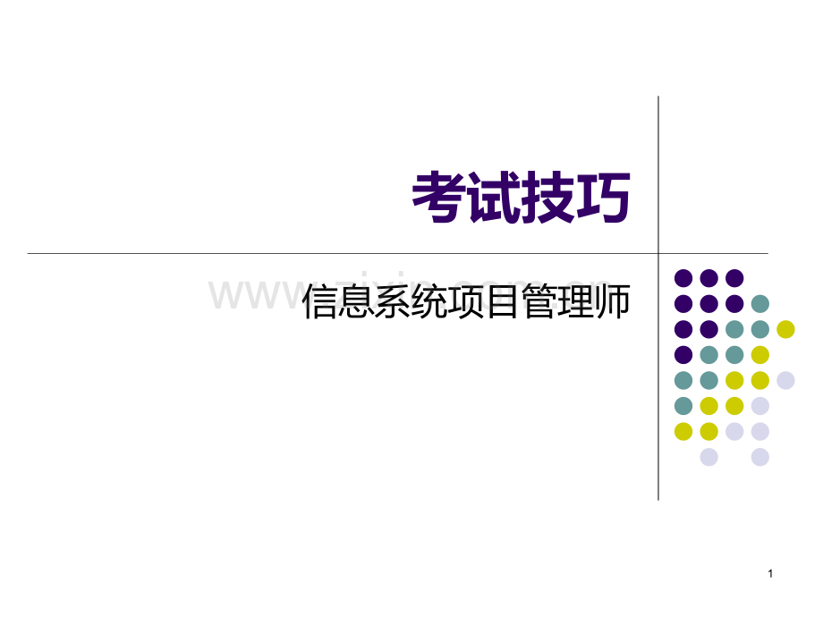 信息系统项目管理师考试技巧.ppt_第1页