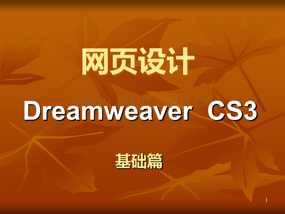 网页设计DreamweaverCS教程基础篇.ppt_第1页