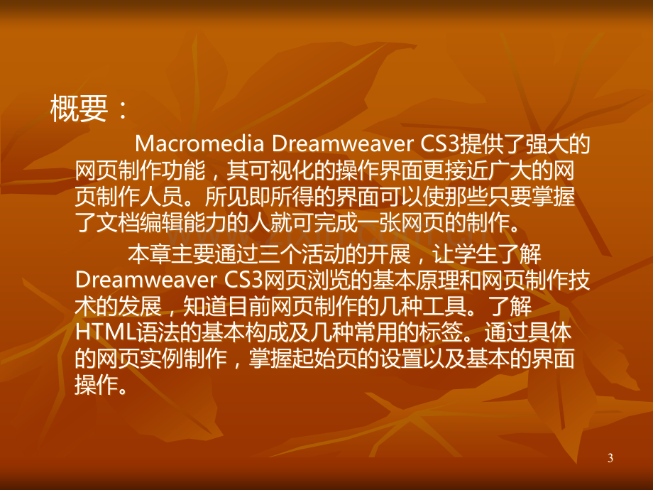 网页设计DreamweaverCS教程基础篇.ppt_第3页