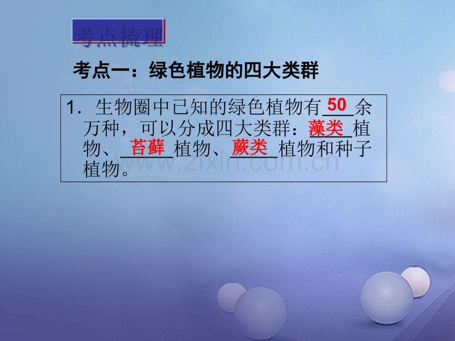 广东省深圳市2017年中考生物总复习-第三单元-第一章-生物圈中有哪些绿色植物.ppt_第3页