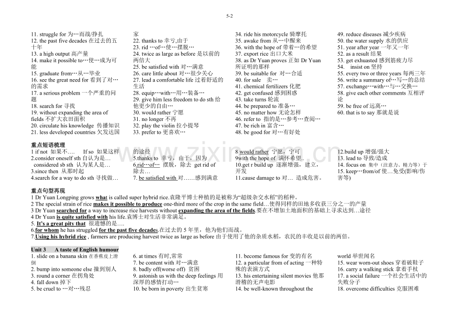 高一英语必修四各单元所有重点语言点汇总.pdf_第2页