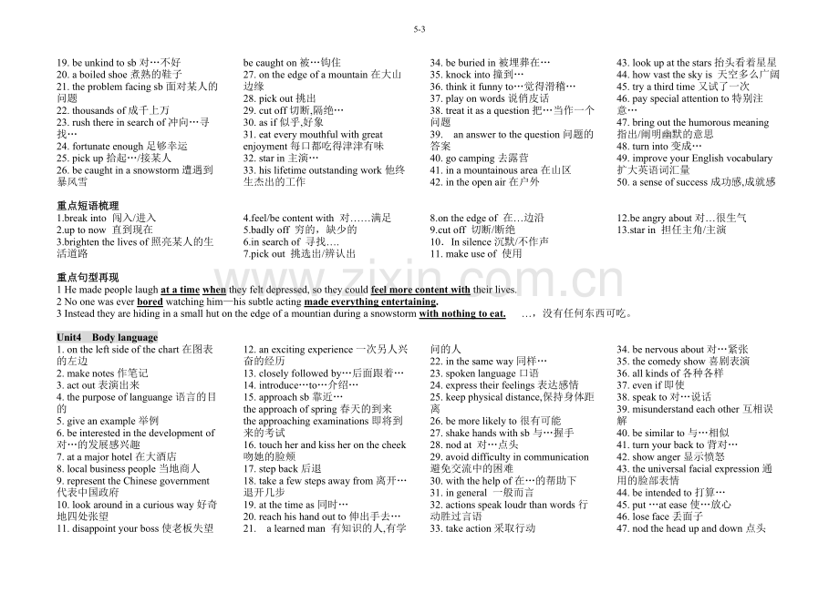 高一英语必修四各单元所有重点语言点汇总.pdf_第3页