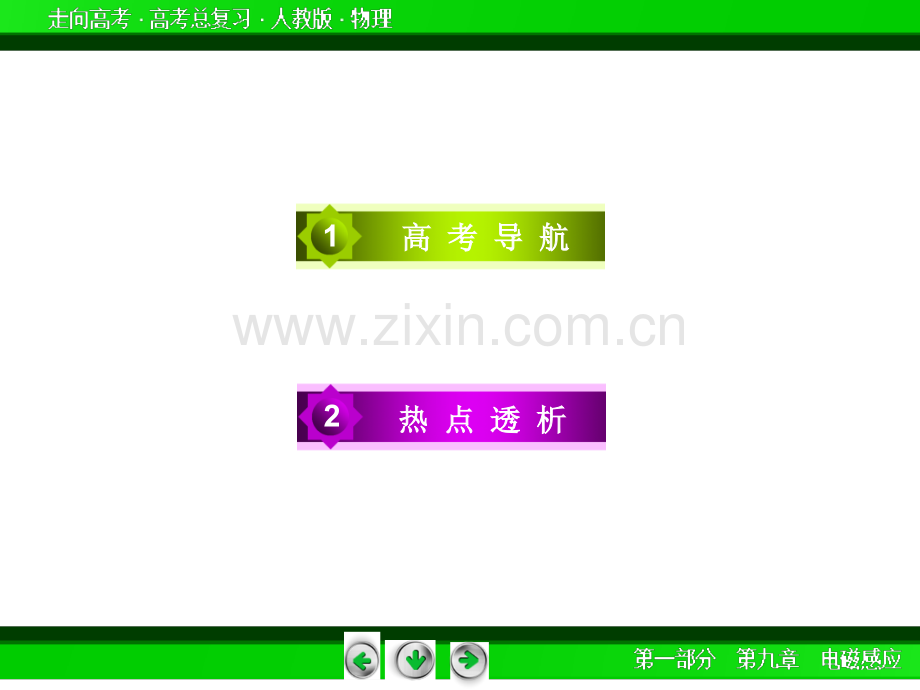 【走向高考】2016届高三物理人教版一轮复习：第9章电磁感应.ppt_第3页