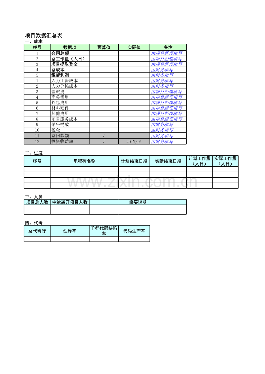 项目数据汇总表.xls_第1页