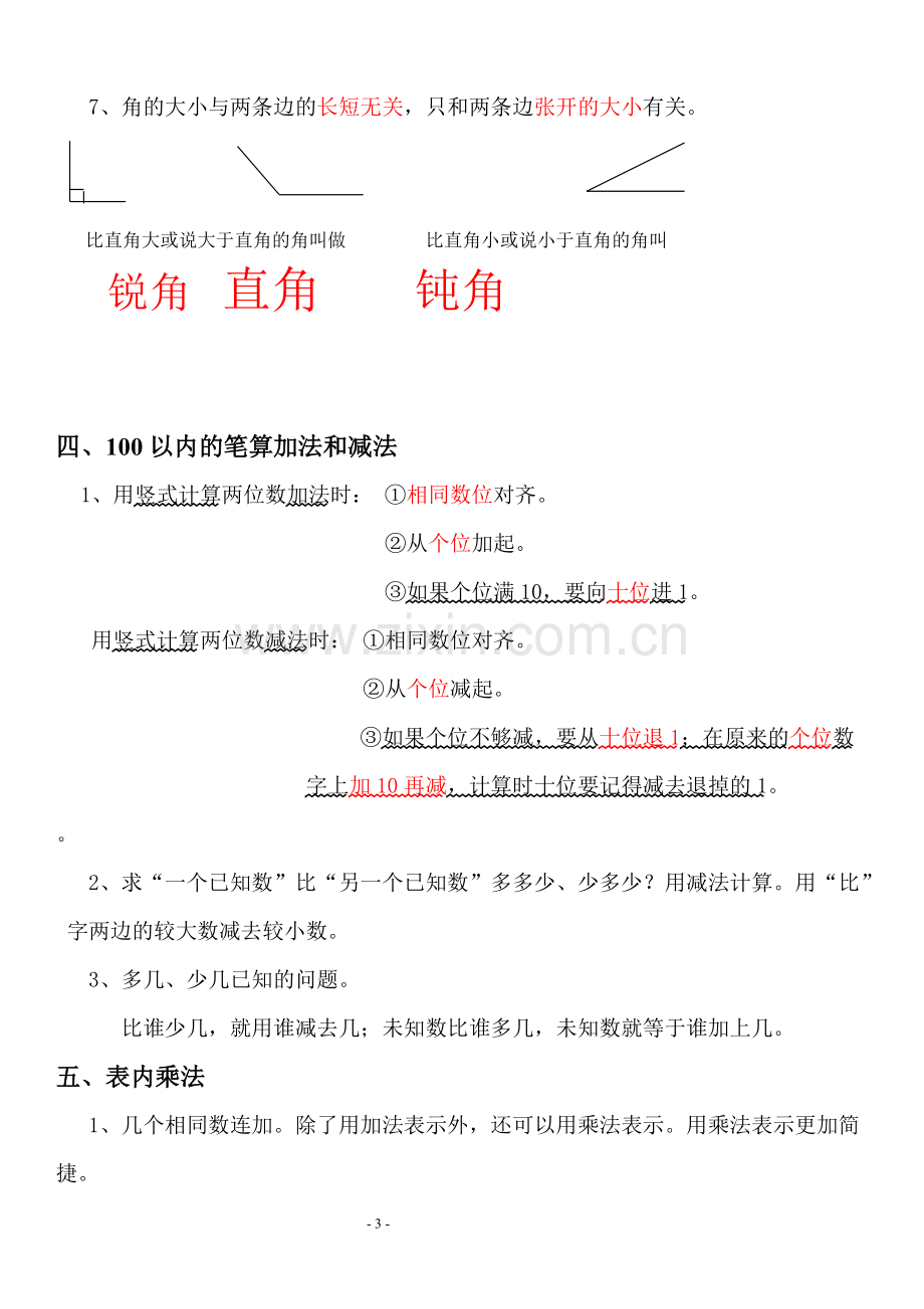 人教版小学二年级数学上册知识点汇总(2).pdf_第3页