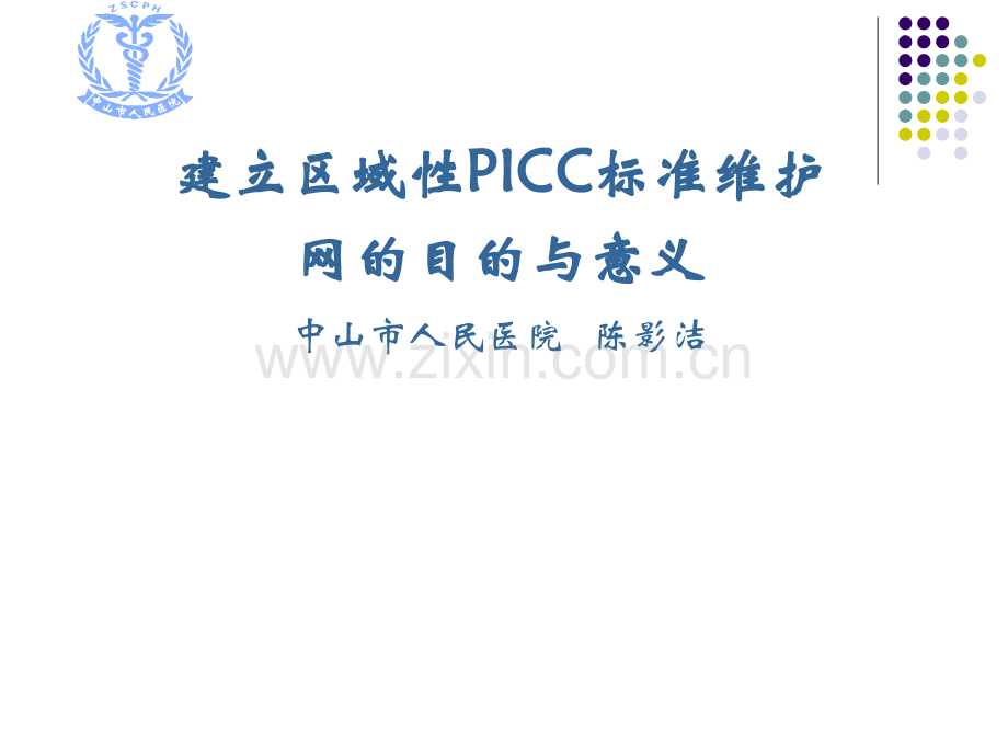 建立区域性PICC标准维护网目与意义中山市人民医院陈.ppt_第1页