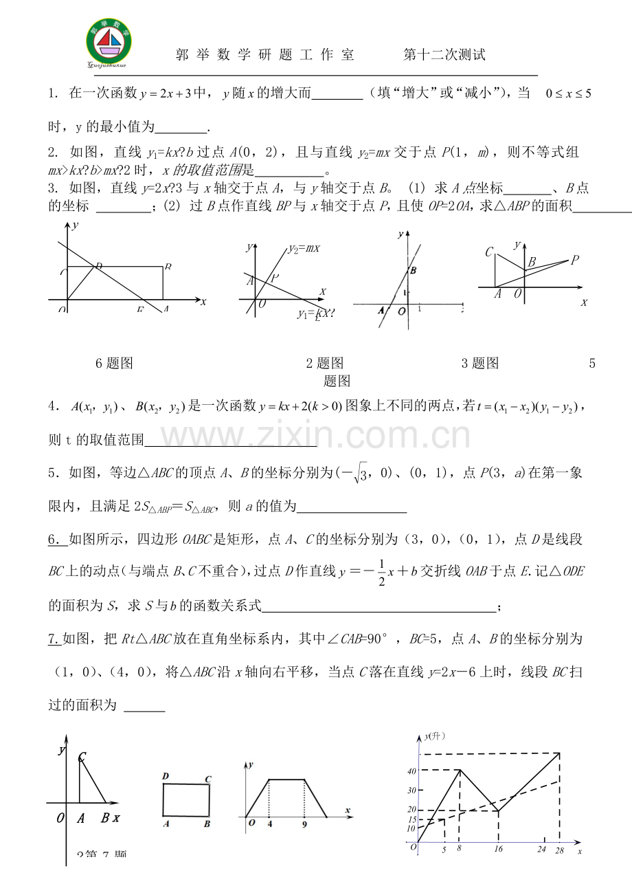 一次函数练习题.docx_第1页