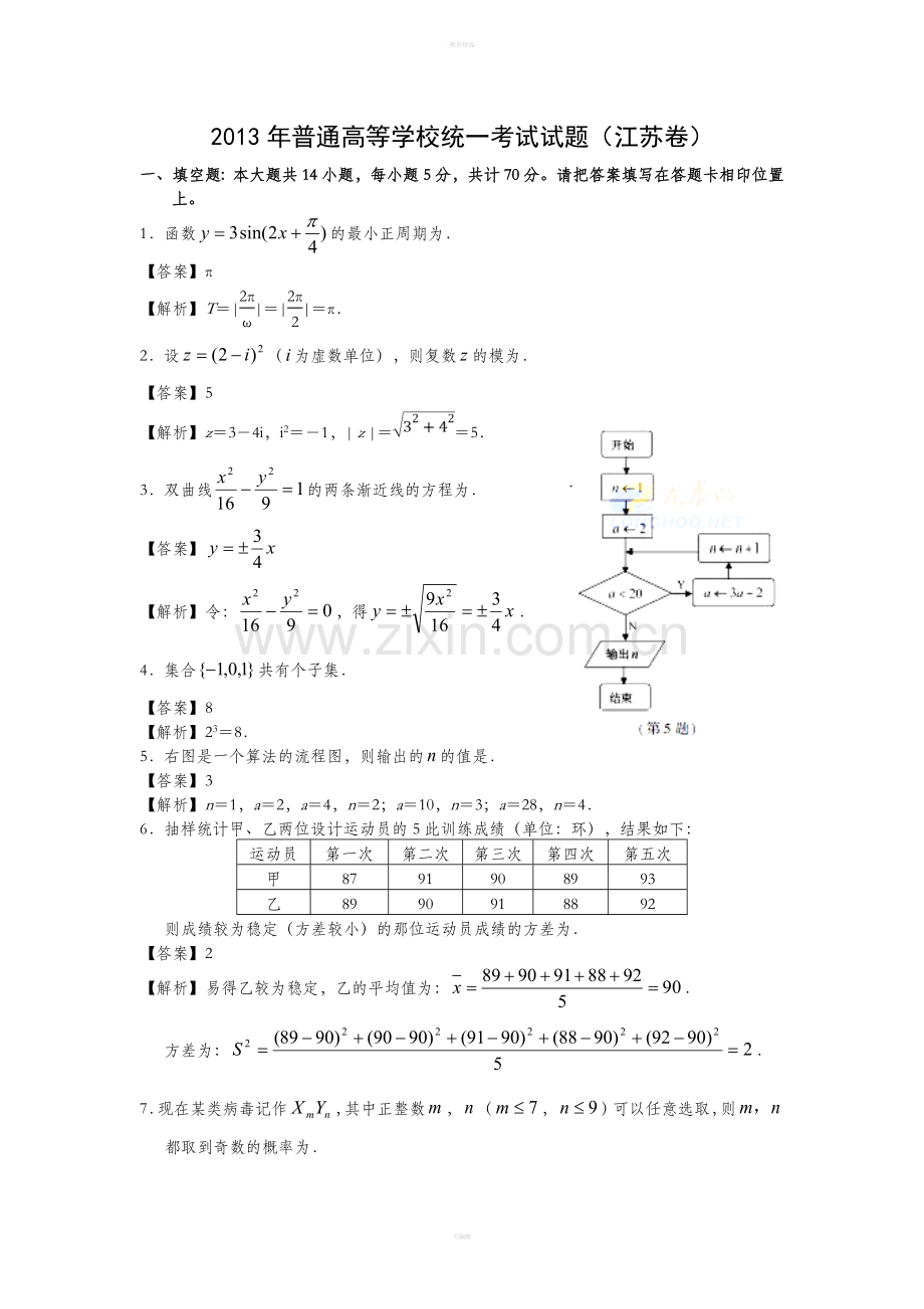 江苏高考数学含答案.doc_第1页